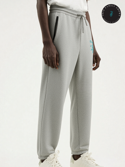 Gray Joggers with teal logo
