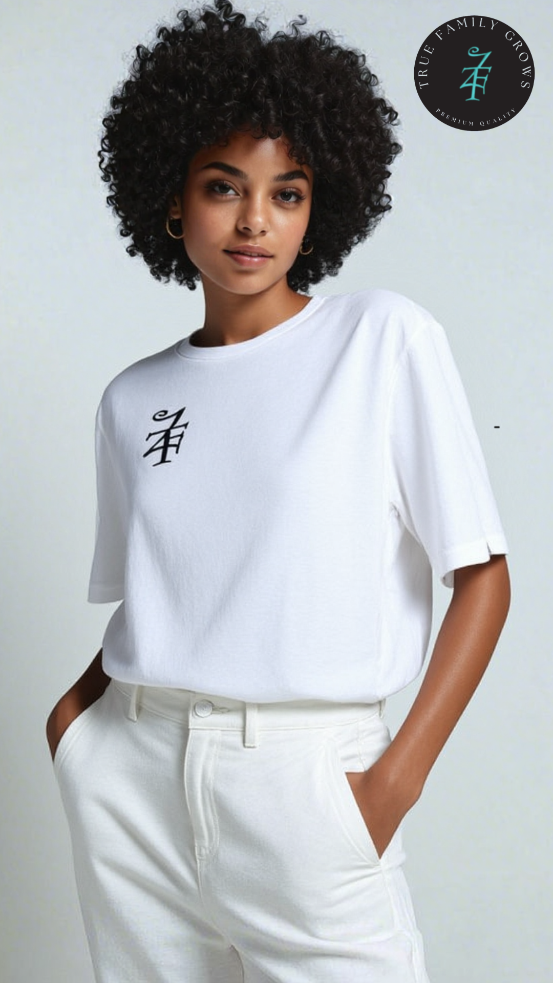 White TFG Shirt With Black Logo
