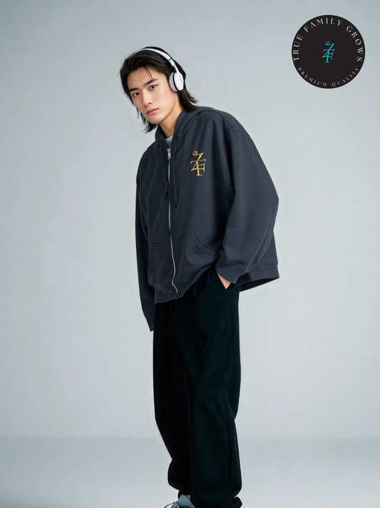 TFG Zip-Up Hoodie – Black/Gold