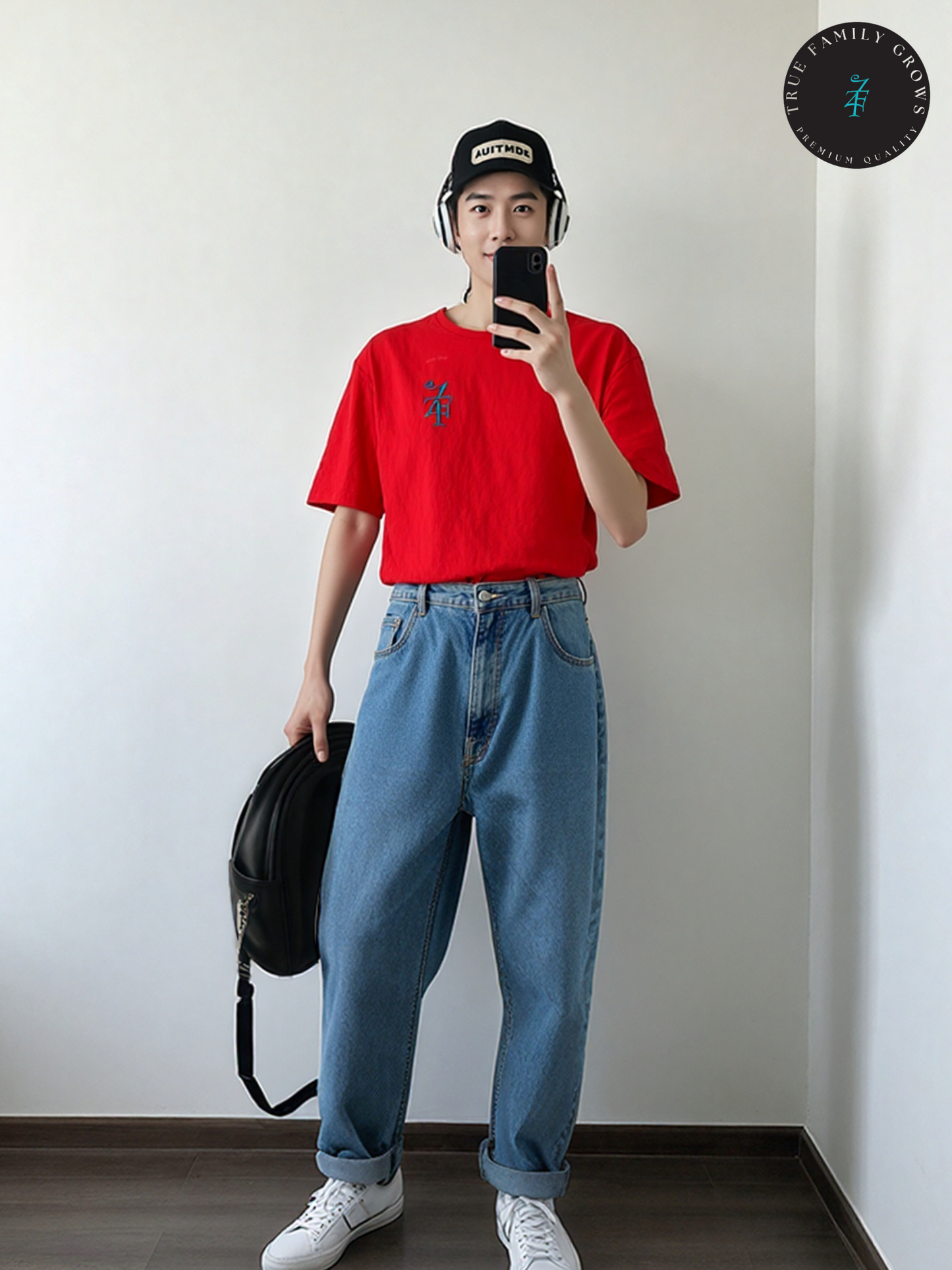 Red TFG Shirt with Teal Logo