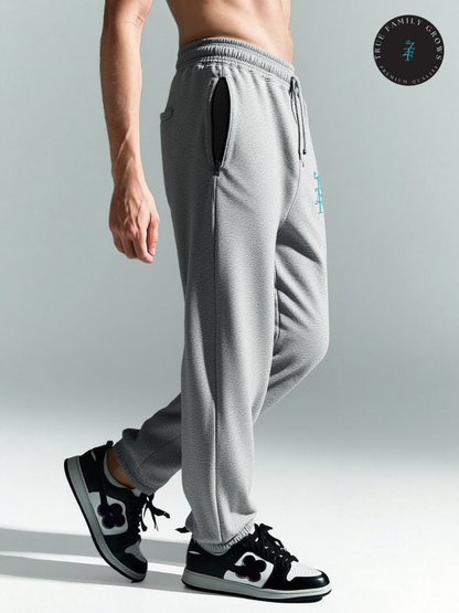 Gray Joggers with teal logo